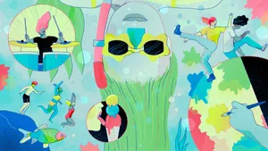 Portraying A Modern City Against The Backdrop Of A Stunning Sunset Wallpaper