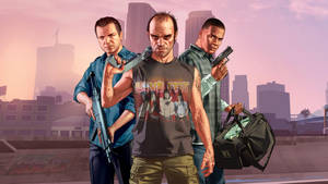 Posing Gta V Protagonists Wallpaper