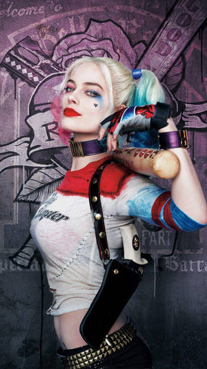 Posing Harley Quinn Phone Wallpaper