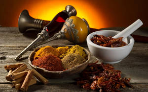Powdered Spices And Dried Cayenne Wallpaper