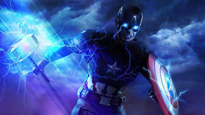 Power Of Mjolnir Captain America Iphone Wallpaper