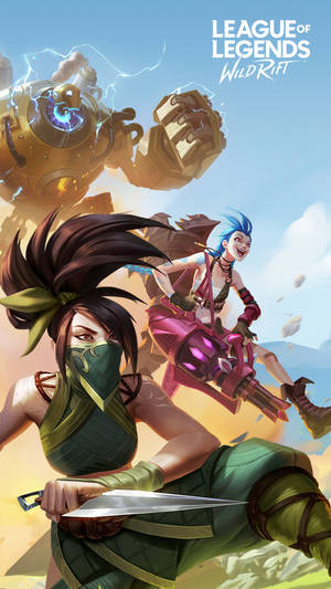 Powerful 3d Illustration Of League Of Legends Characters Wallpaper