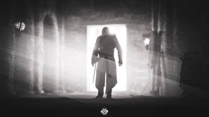 Powerful Bayek In Monochrome - Assassin's Creed Origins Wallpaper