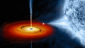 Powerful Black Hole Against A Star Wallpaper