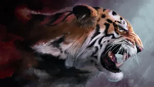 Powerful Grace Of The Indian Tiger Wallpaper