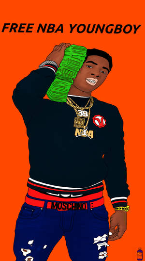 Powerful Portrait Of The Iconic Rapper Nba Youngboy Wallpaper
