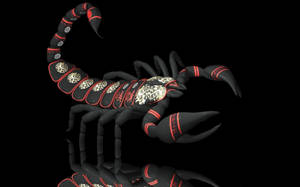 Powerful Red And Black Scorpion Symbol Wallpaper