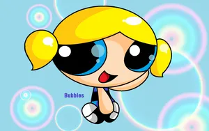 Powerpuff Girls Bubbles Holding Her Head Wallpaper