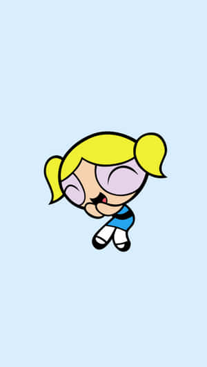 Powerpuff Girls Bubbles Hunched Over While Giggling Wallpaper