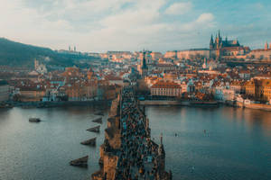 Prague And Vltava Wallpaper