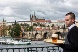 Prague's Vltava River Wallpaper