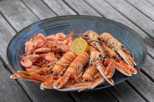 Prawns Shrimp And Scampi Platter Wallpaper