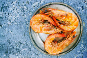 Prawns With Bright Orange Bodies Wallpaper