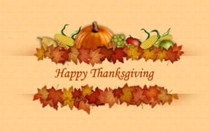 Precious Happy Thanksgiving Holiday Greeting Wallpaper