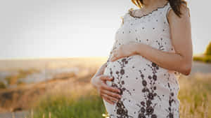 Pregnant Woman Baby Bump Bokeh Shot Wallpaper