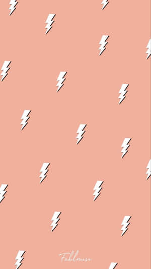 Preppy Pink Lightning Pattern Wallpaper