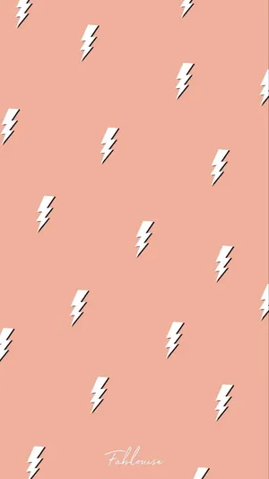 Preppy Pink Lightning Pattern Wallpaper