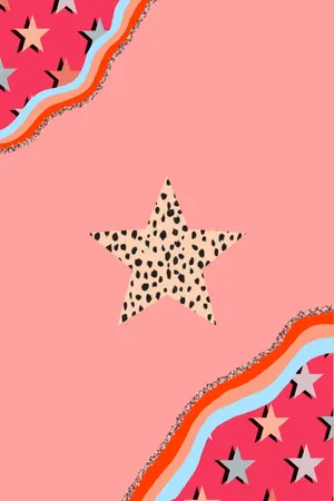 Preppy Pink Starsand Stripes Artwork Wallpaper