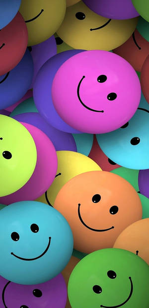 Preppy Smiley Face Round Pattern Wallpaper