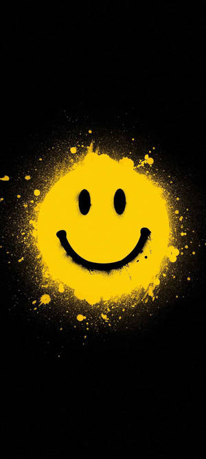 Preppy Smiley Face Yellow Splatter Wallpaper
