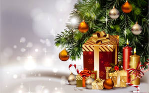 Presents In Christmas Tree Wallpaper