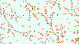 Pretty Background Flowers On Branches Wallpaper