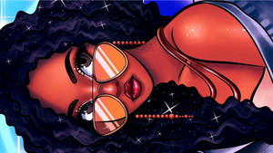 Pretty Black Cartoon Girl In Close-up Wallpaper