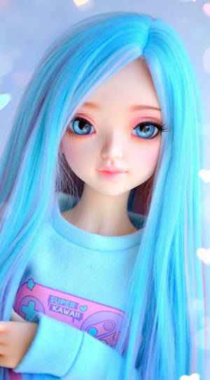 Pretty Blue Haired Doll Wallpaper