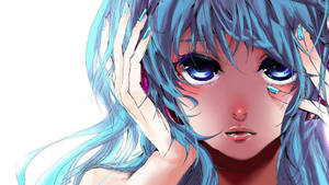 Pretty Desktop Blue Anime Girl Wallpaper