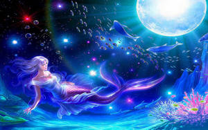 Pretty Desktop Mermaid Moon Wallpaper