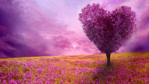 Pretty Desktop Purple Tree Wallpaper