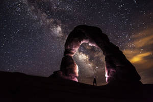 Pretty Galaxy Arched Rock Wallpaper