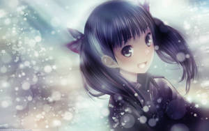 Pretty Girl Cartoon Bangs And Pigtails Wallpaper
