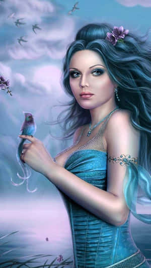 Pretty Girl In A Blue Aesthetic Wallpaper
