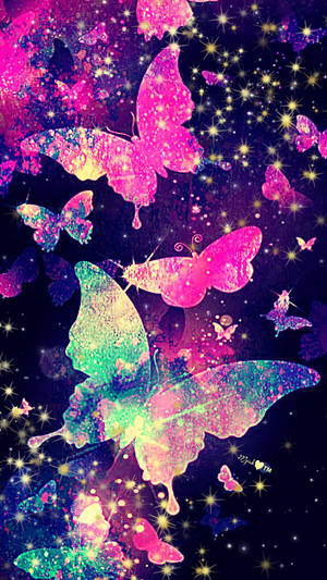 Pretty Glittering Butterfly Lock Screen Wallpaper