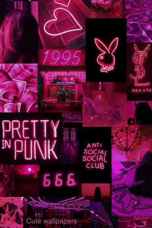 Pretty In Pink Pink Baddie Collage Wallpaper