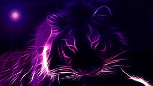 Pretty Neon Lion Wallpaper