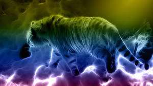 Pretty Neon Tiger Wallpaper