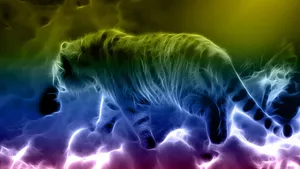Pretty Neon Tiger Wallpaper