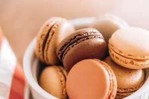 Pretty Pastel Brown Macarons Wallpaper