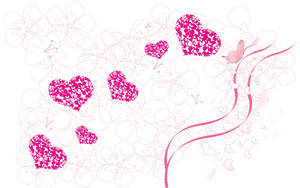 Pretty Pink Heart Romantic Wallpaper