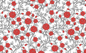 Pretty Roses Pattern Wallpaper