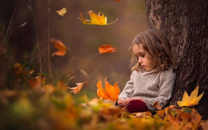 Pretty Sad Girl Autumn Wallpaper