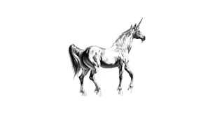 Pretty Unicorn Pencil Drawing Wallpaper