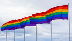 Pride Flags Waving Against Sky Wallpaper