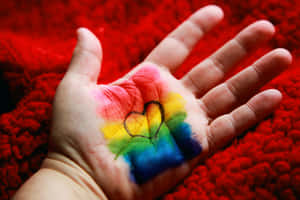 Pride Month Rainbow Heart Palm Wallpaper