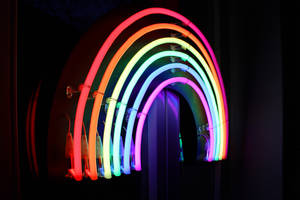 Pride Rainbow Neon Lights Wallpaper