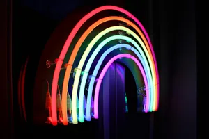 Pride Rainbow Neon Lights Wallpaper