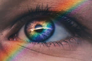 Prideful Gaze_ Rainbow Eye Closeup Wallpaper