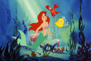 Princess Ariel With Friends Wallpaper